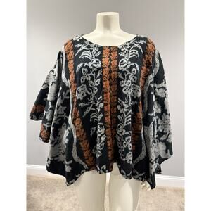 Unique Kusnadi Top Womens Long Sleeve Artsy Lagenlook Handmade Batwing One Size